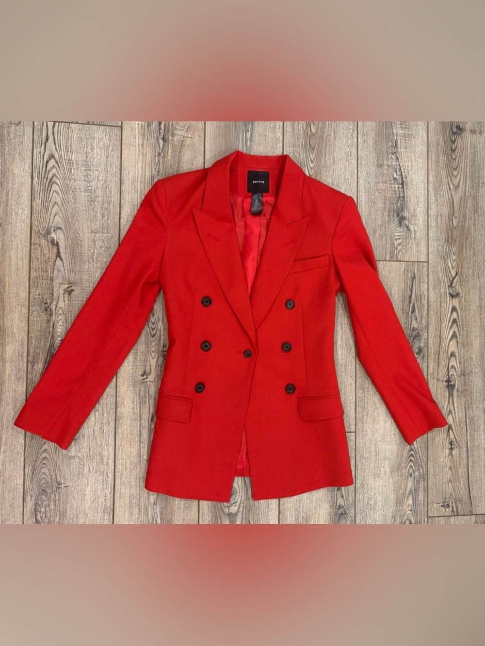 Smythe Not A DB Blazer Brick Red Wool Blend Size 2 Tailored Jacket - Picture 2 of 11